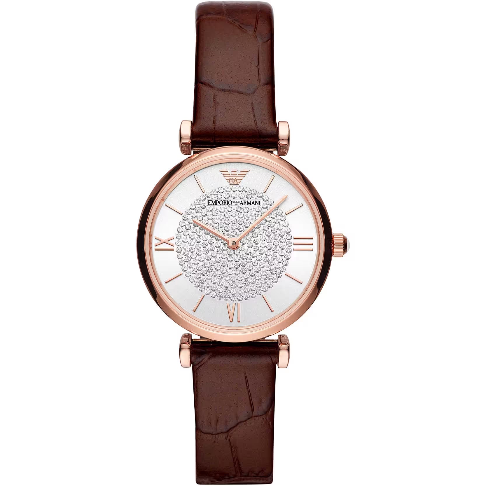 

Элегантные женские часы из кожи бордо Armani Emporio
