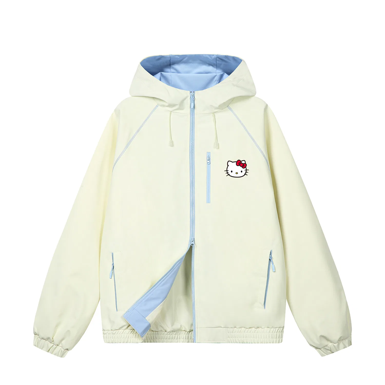 Детское худи с капюшоном молодежное с принтом Hello Kitty и Cinnamoroll Pine Feather Blue (KT) Sanrio — фото 3