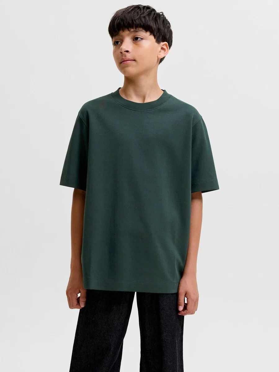 Детская рубашка темно-зеленого цвета Jack & Jones Junior — фото 3