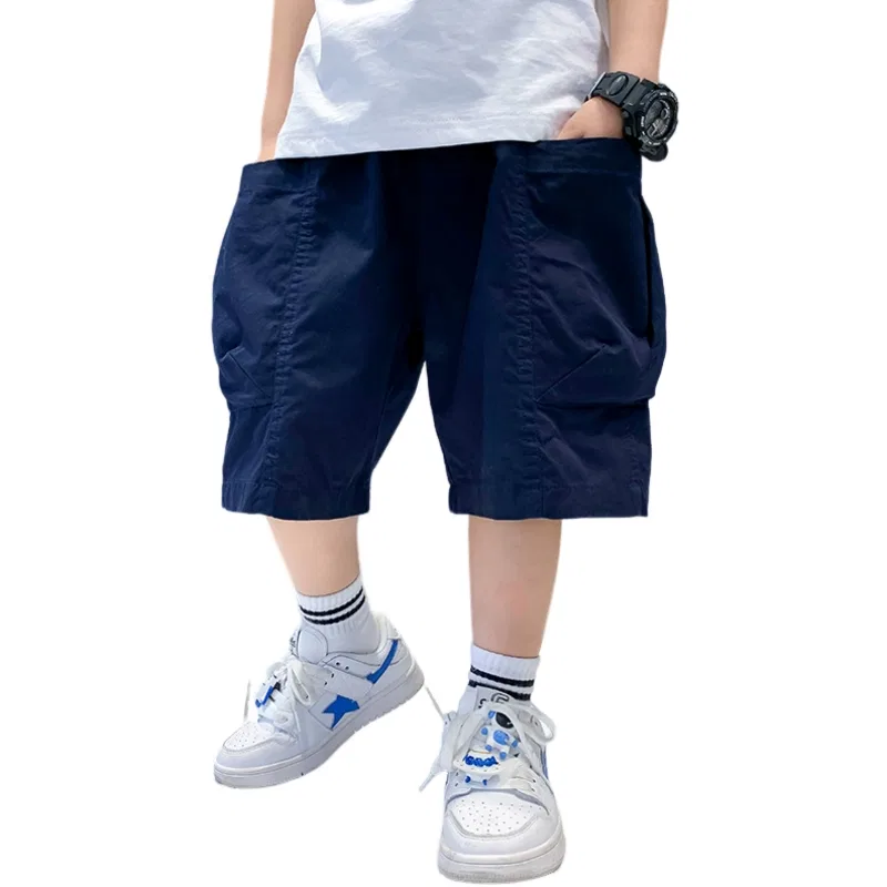 Детские шорты с принтом Thin YALU, Navy Blue