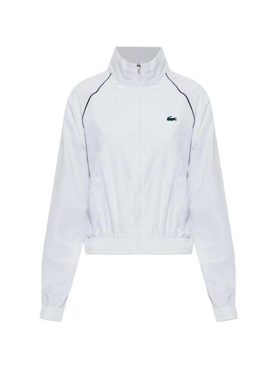 Трековая куртка белая с кантовой отделкой Lacoste, белый