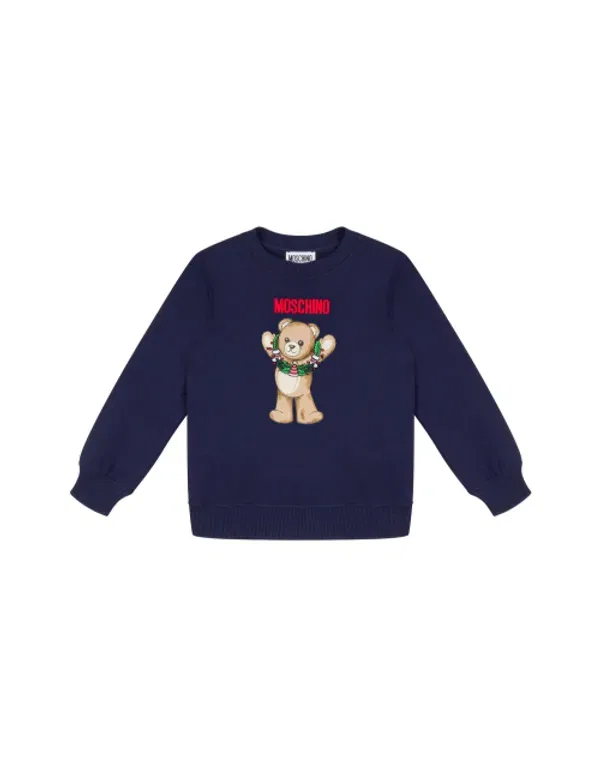Свитшот с логотипом, Teddy, Moschino Kids, синий