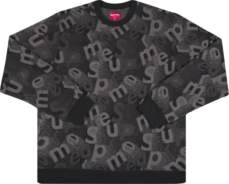 

Толстовка Supreme Scatter Text Crewneck 'Black', черный