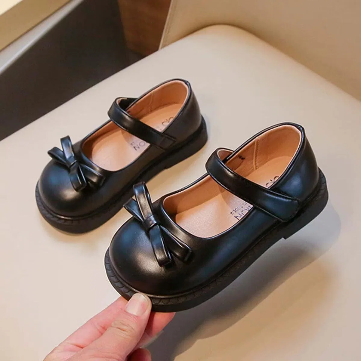 Детские туфли Мэри Джейн для девочек Princess Party School Flats IvoireCh, Black — фото 2