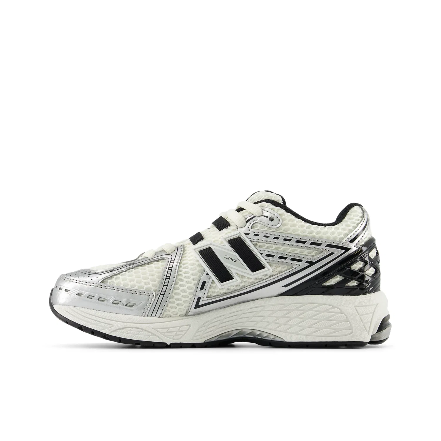 Детские кроссовки с шнуровкой 1906 Lace New Balance, Silver Metallic With Black — фото 3