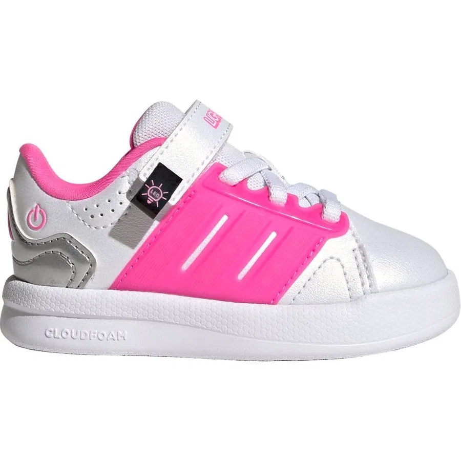 Кроссовки с LED-подсветкой модель Lightorama Court adidas, Бело-розовый