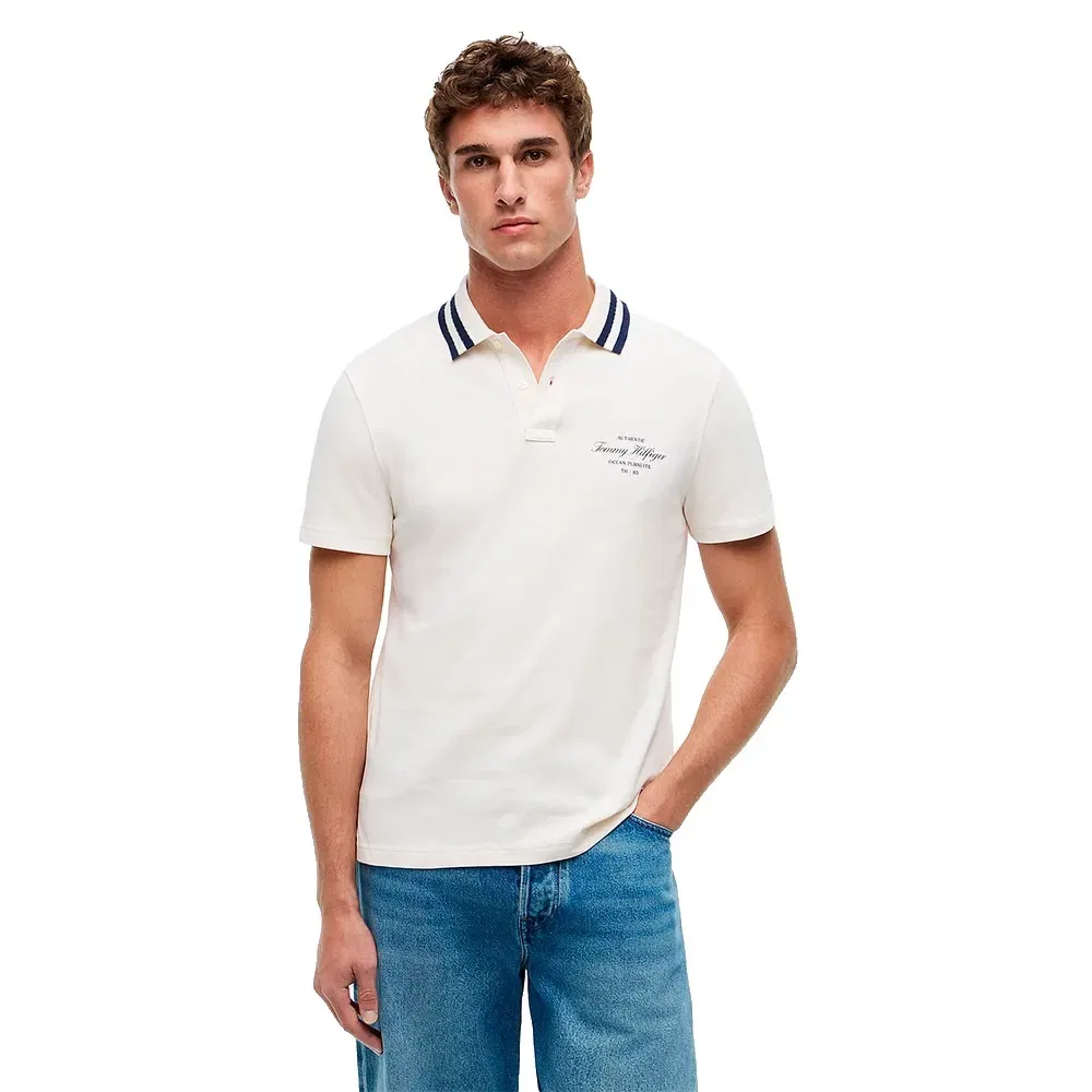 Мужское поло с коротким рукавом Tommy hilfiger, White
