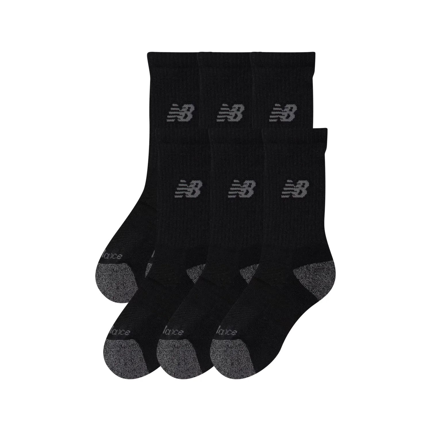 Детские спортивные носки с высоким голенищем 6 пар New Balance, Black — фото 2