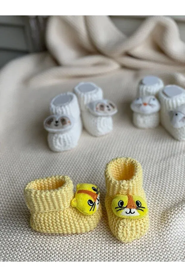 Детские носки-пинетки для новорожденных с игрушкой Myluni, Yellow — фото 2