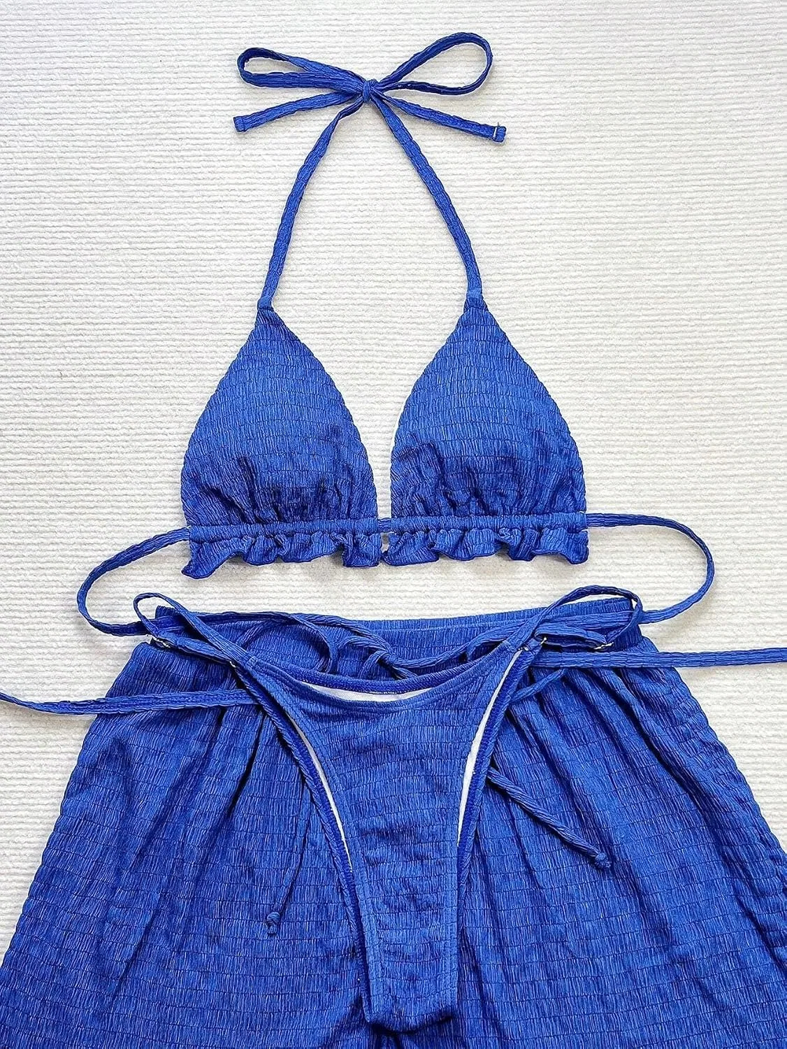 Женский бикини-сет с высокой талией CIVOUX, Royal Blue — фото 4