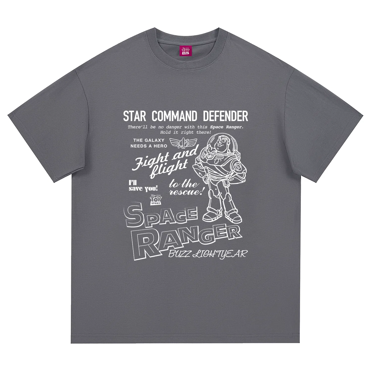 Детская футболка с принтом Disney T Shirts Unisex Crew Neck Thin Straight Fit Disney, Dark Gray