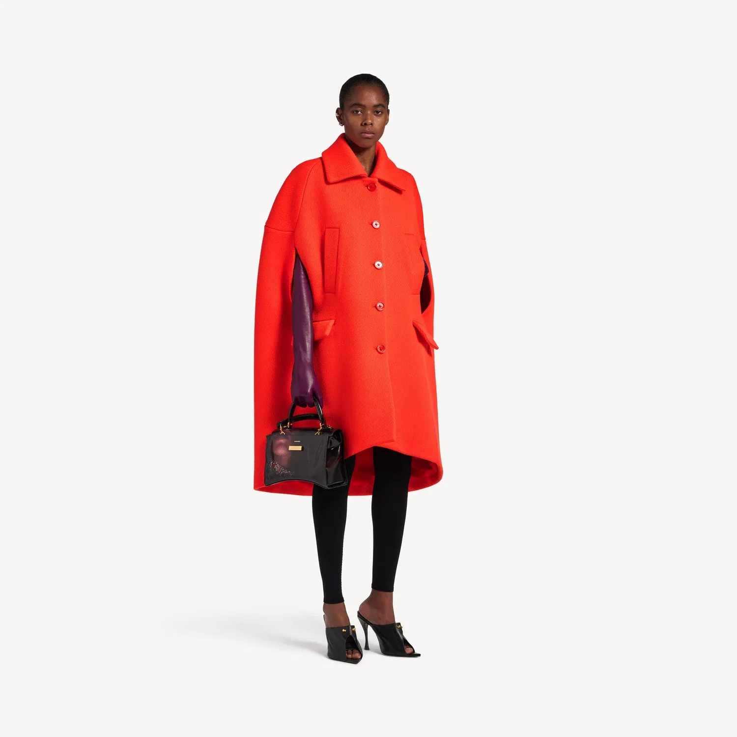 Женский плащ-накидка Balenciaga, оранжевый — фото 2