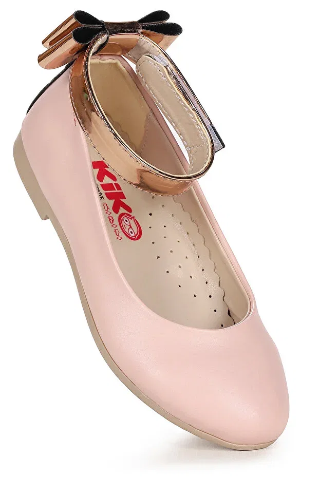 Детские балетки для девочек с бантом Kiko Kids, Powder