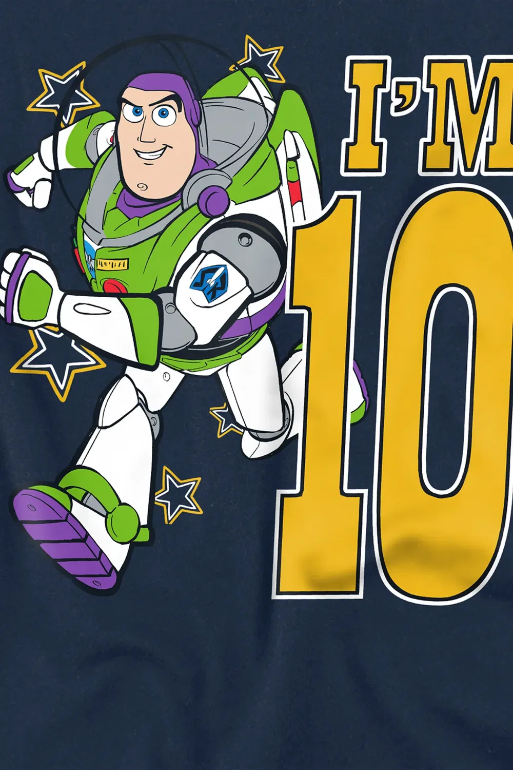 Детский свитшот с принтом Toy Story Birthday Buzz I'm 10 Disney, Navy — фото 2