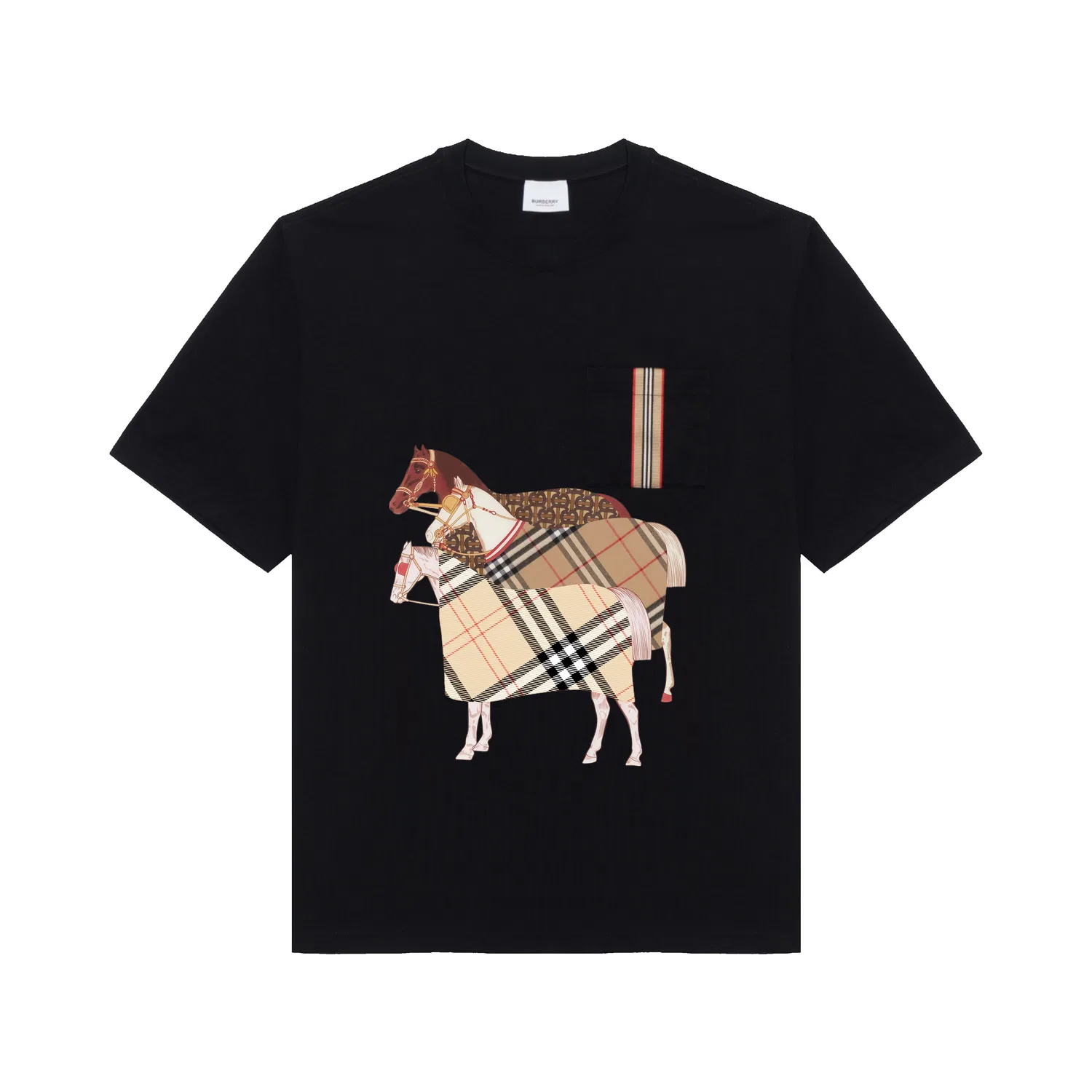 Мужская футболка с принтом Horse Burberry, Black