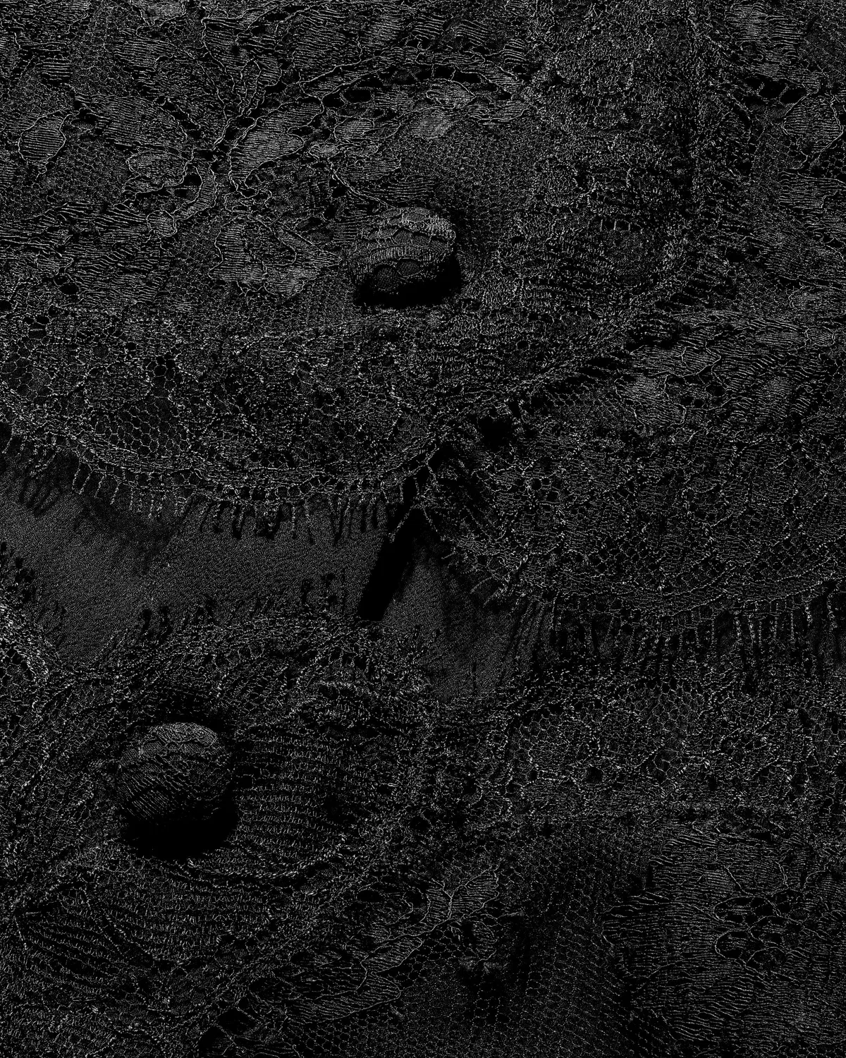 Мини-платье с жабо и манжетами из шелкового кружева SAINT LAURENT, черный — фото 4