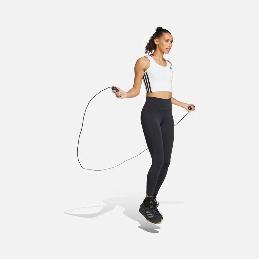 Женский топ-майка без рукавов Train Essentials 3-Stripes Crop Tank adidas, Белый — фото 3