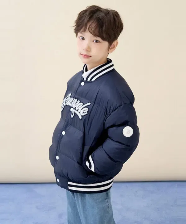 Пуховик болоньевый ватный детский Beanpole Kids, темно-синий