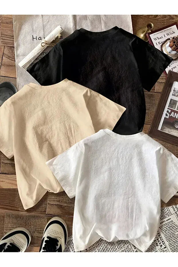 Детский комплект футболок для девочек с принтом вишни Morning Kids, White-Beige-Black — фото 2