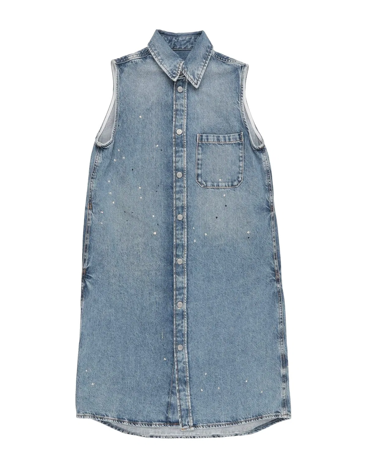 Детское джинсовое платье для девочек без рукавов MM6 Maison Margiela, синий