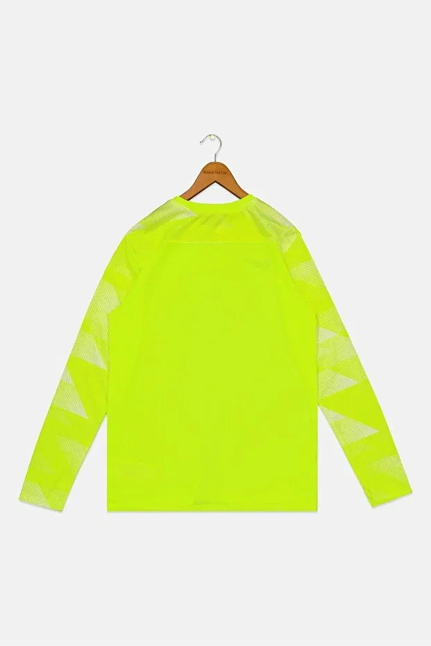 Детский спортивный лонгслив для девочек с принтом Nike, Lime Green — фото 2
