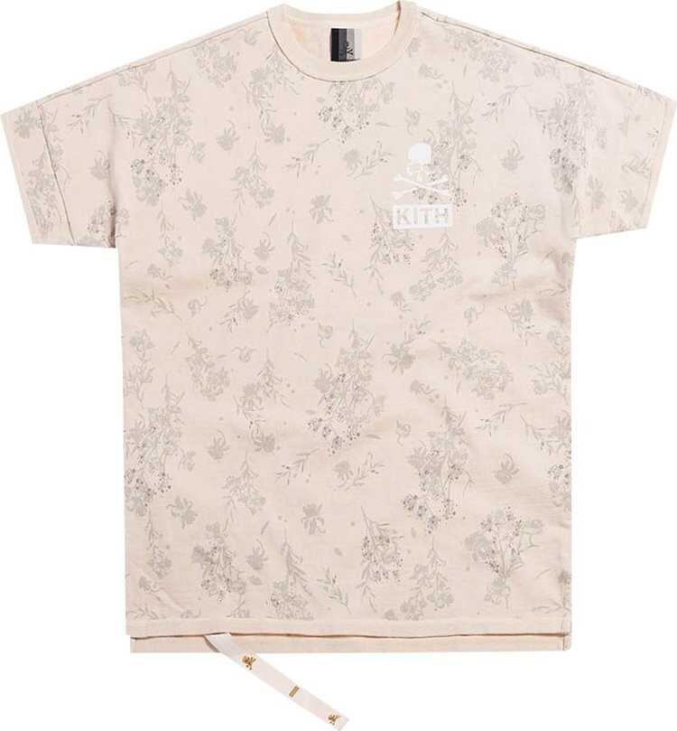

Футболка Kith x Mastermind World Reverse Floral Tee 'Turtle Dove', кремовый
