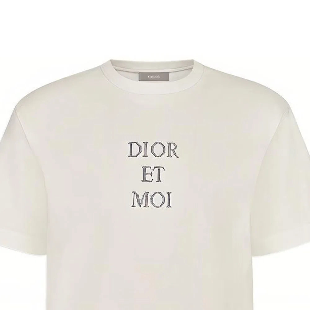 Футболка унисекс с круглым вырезом прямого кроя DIOR, Ecru — фото 2