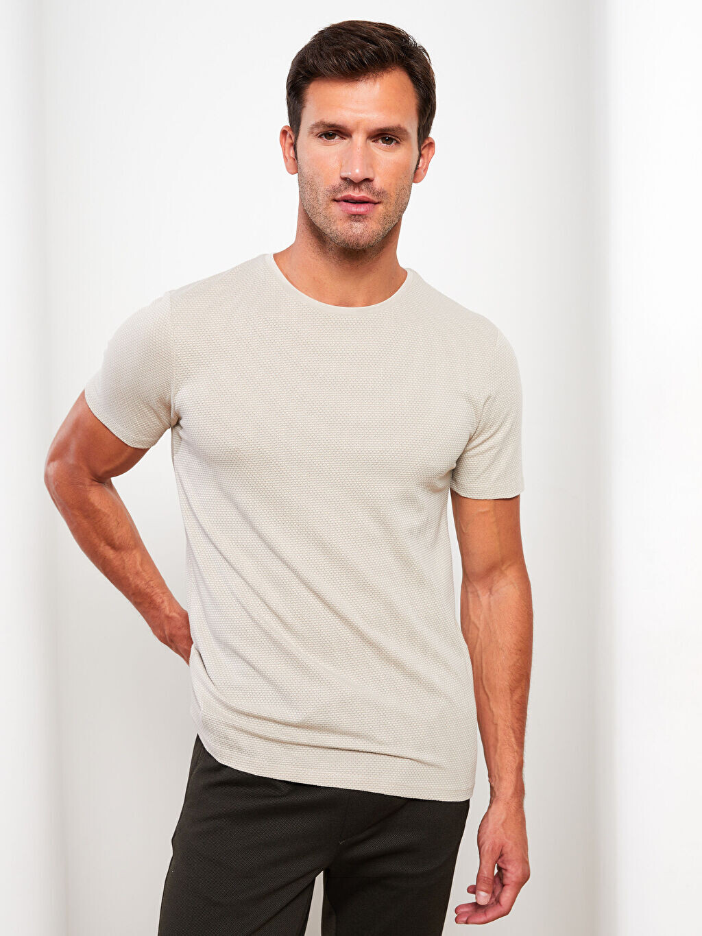 

Мужская футболка с круглым вырезом и короткими рукавами LCW Vision, Серый, Мужская футболка с круглым вырезом и короткими рукавами LCW Vision