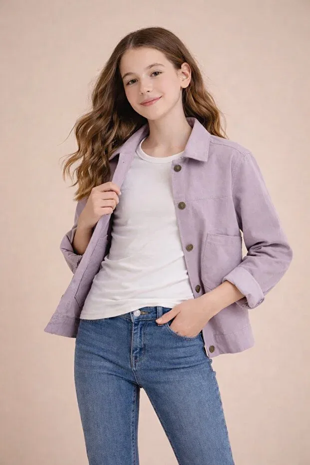 Детская куртка для девочек габардиновое Cansın Mini, Pink