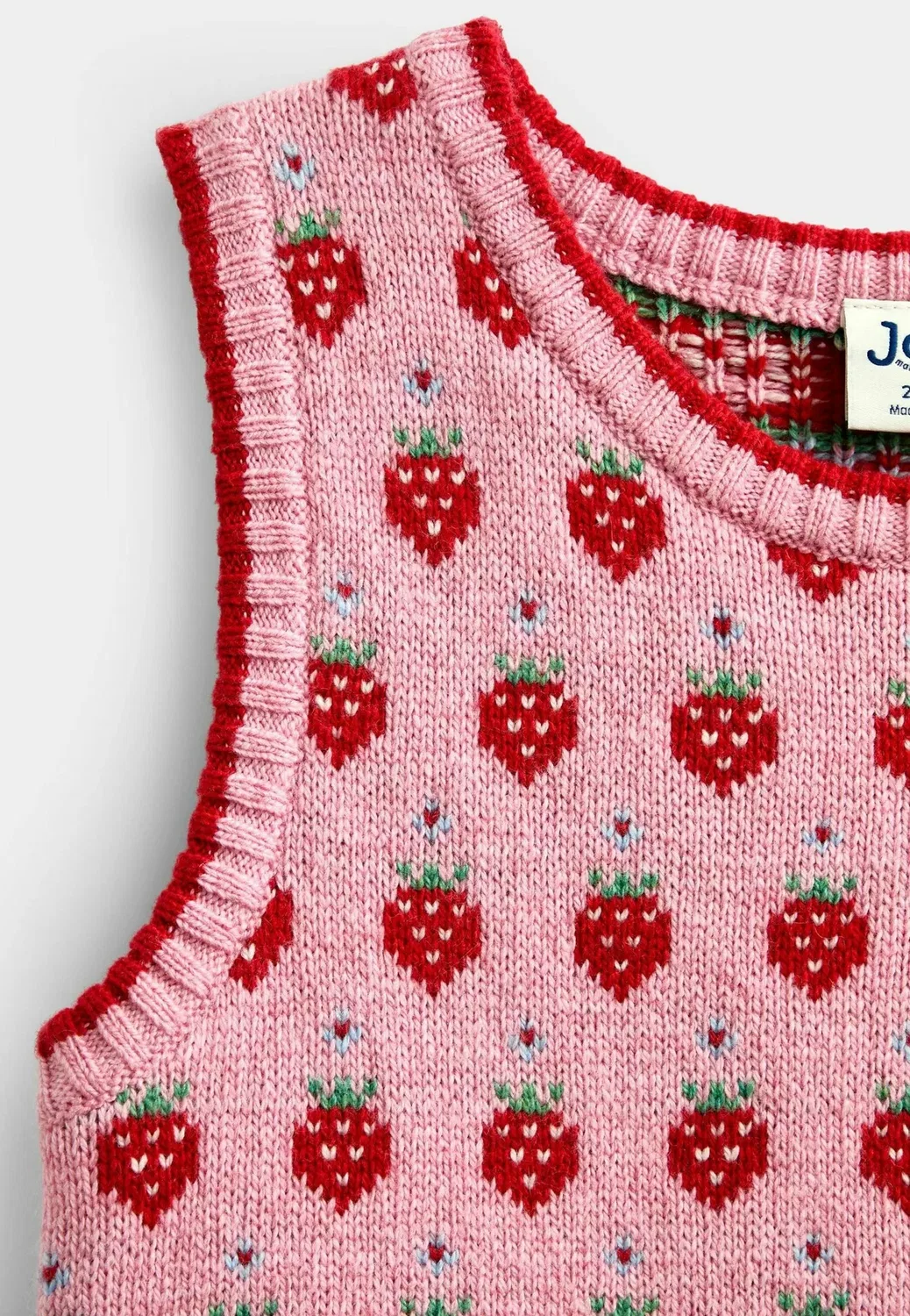 Вязаный жилет - топ Jojo Maman Bébé, Light Pink Strawberry — фото 3