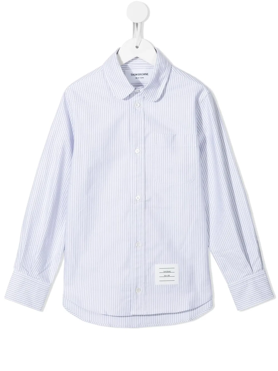Рубашка оксфорд в полоску University Stripe Thom Browne Kids, серый