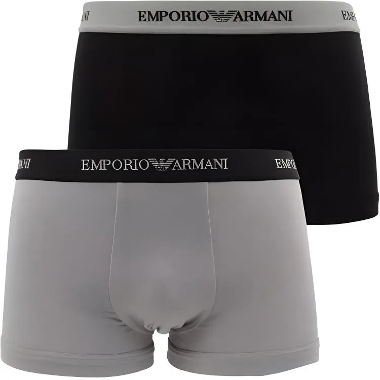 Мужские боксеры из 2 предметов, комплект, EMPORIO ARMANI, Black/Gray