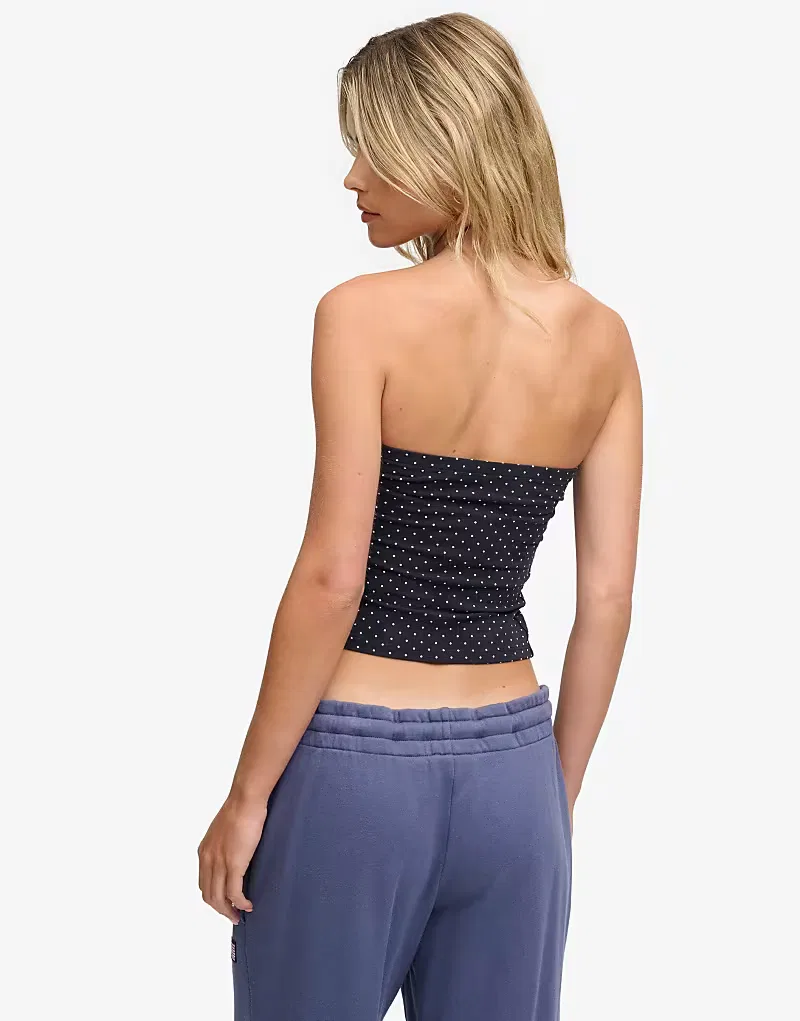 Топ-бандо Superdry Athletic Essentials из трикотажа в темно-синем горошек — фото 2