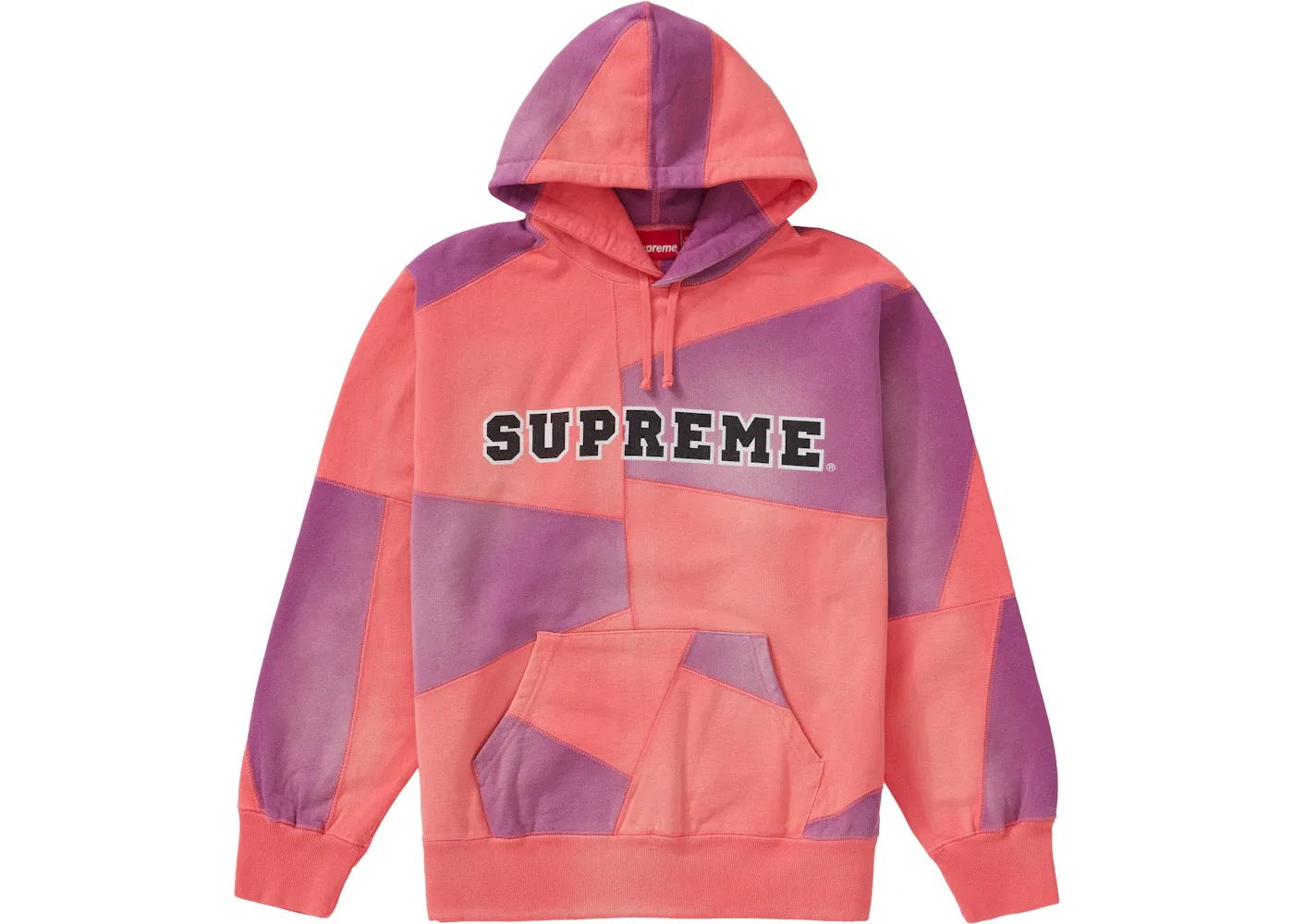 Мужское худи с капюшоном с принтом Supreme Hooded Sweatshirt, Bright Coral