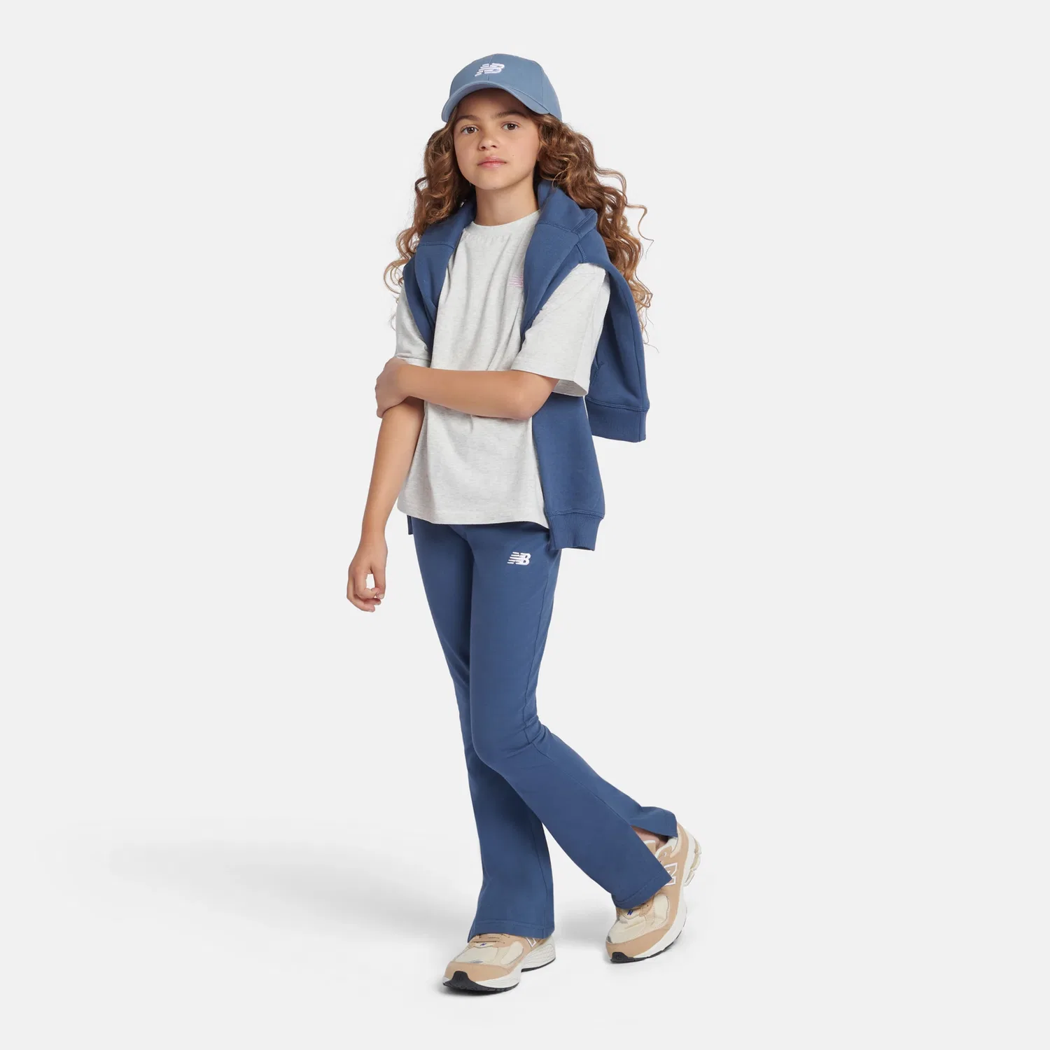 Детская футболка с коротким рукавом и вышитым логотипом Small Logo Jersey New Balance, Ash Heather — фото 2