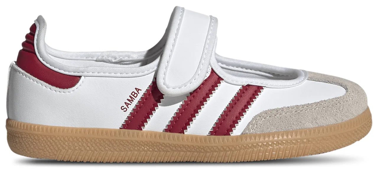 Кроссовки для девочек Samba Jane Adidas, цвет Footwear White/Gum/Team Victory Red
