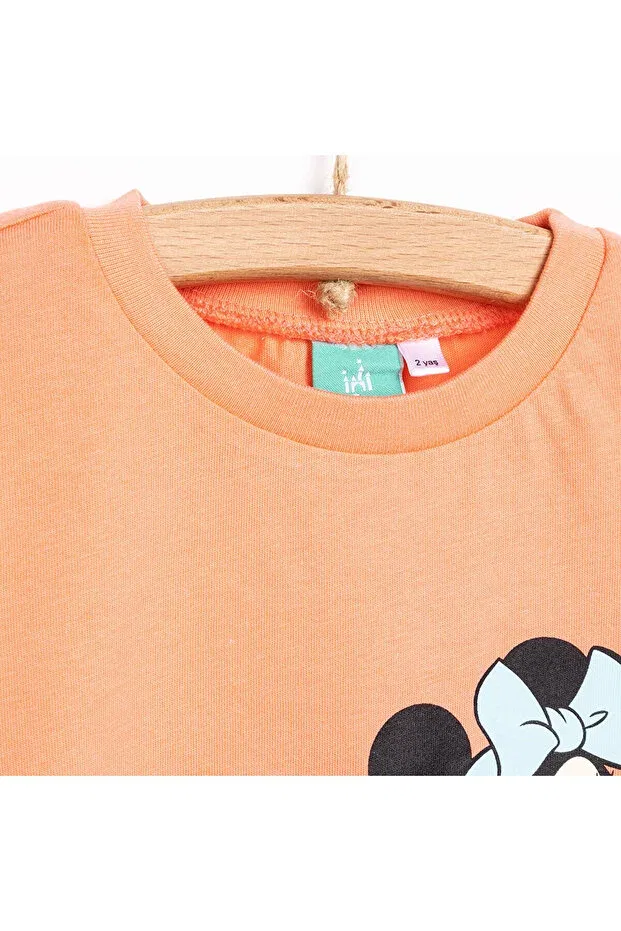 Детская футболка для девочек с принтом Minnie Mouse Girl Tshirt Disney, Coral — фото 3