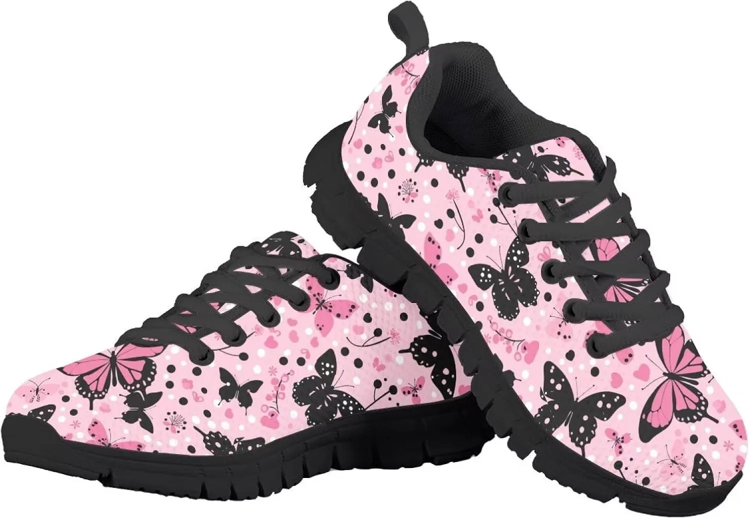 Детские кроссовки для девочек с сеткой Ystardream, Pink Cute Butterfly — фото 4