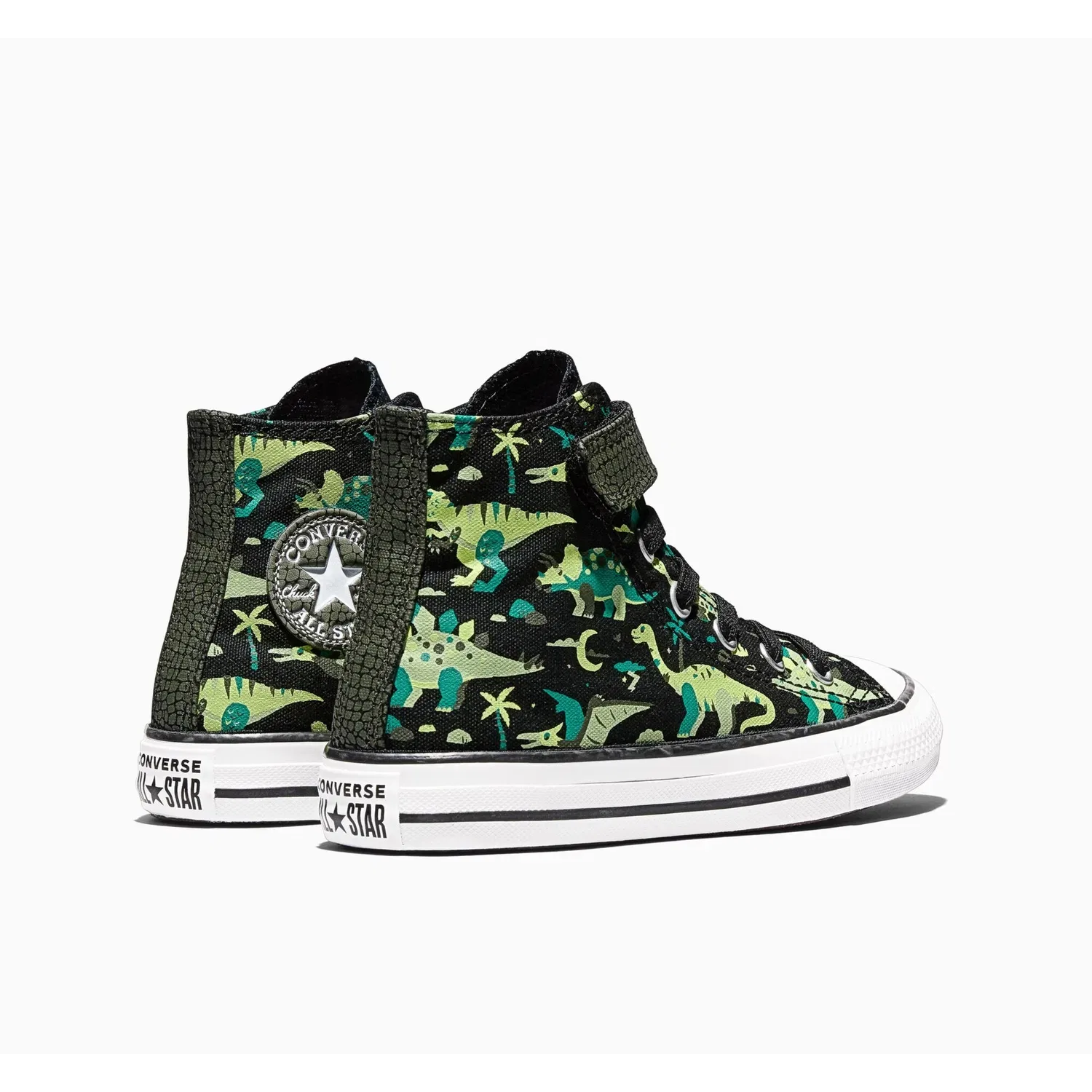 Детские кроссовки с быстрой шнуровкой Converse, Black/White/Neon Mantis — фото 4