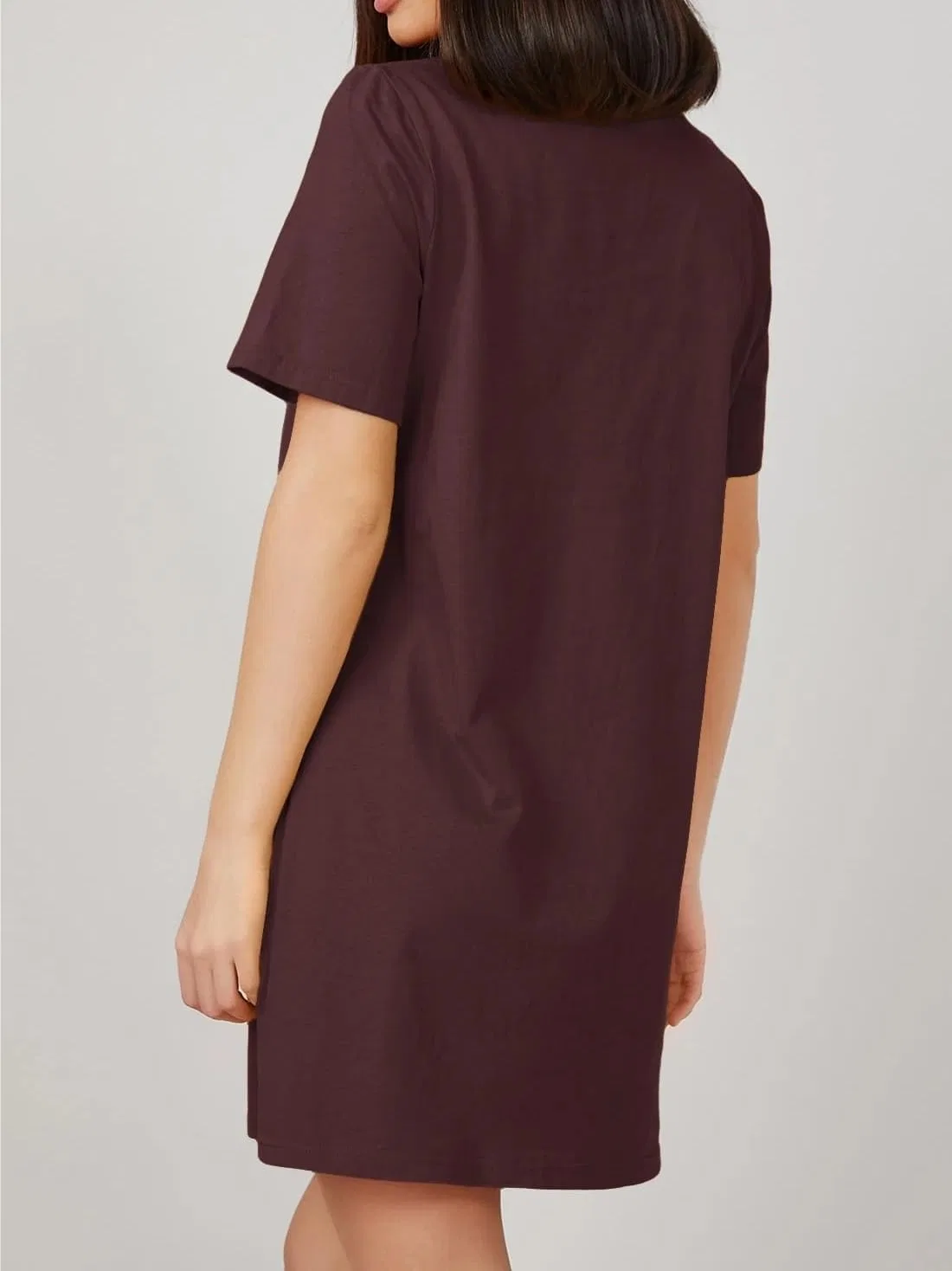 Женское мини-платье с круглым вырезом Tee, Maroon — фото 4