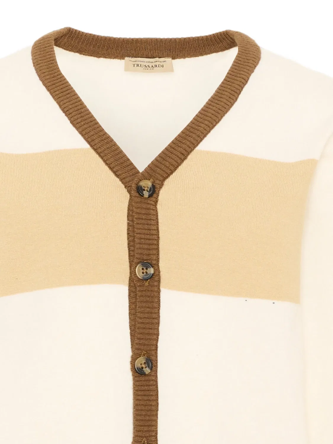 Кардиган с V-образным вырезом Trussardi Junior, нейтральные цвета — фото 4
