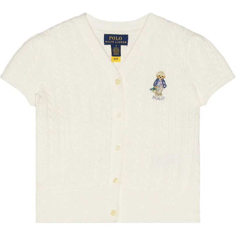 Детский свитер с V-образным вырезом, белый, Polo Ralph Lauren