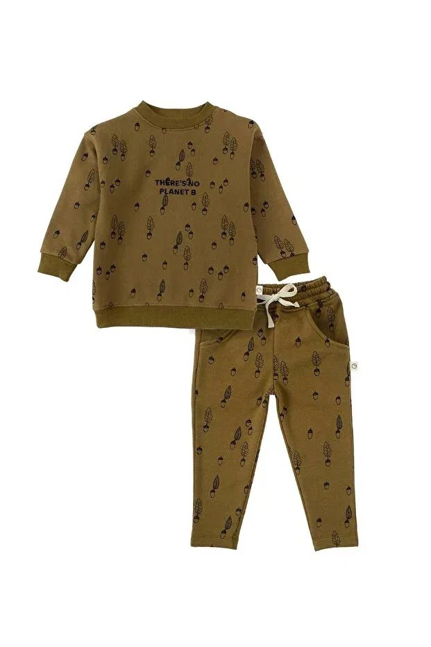 Детский спортивный костюм с начесом Little Gusto, Khaki