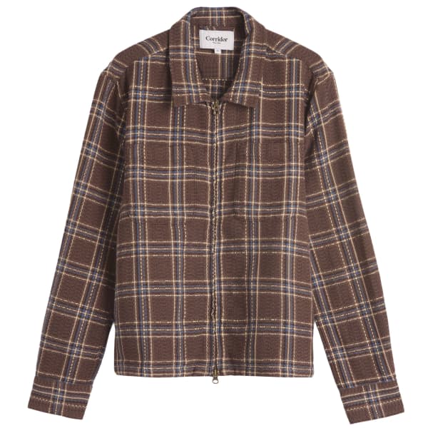 

Рубашка на молнии в венецианскую клетку Corridor, коричневый
