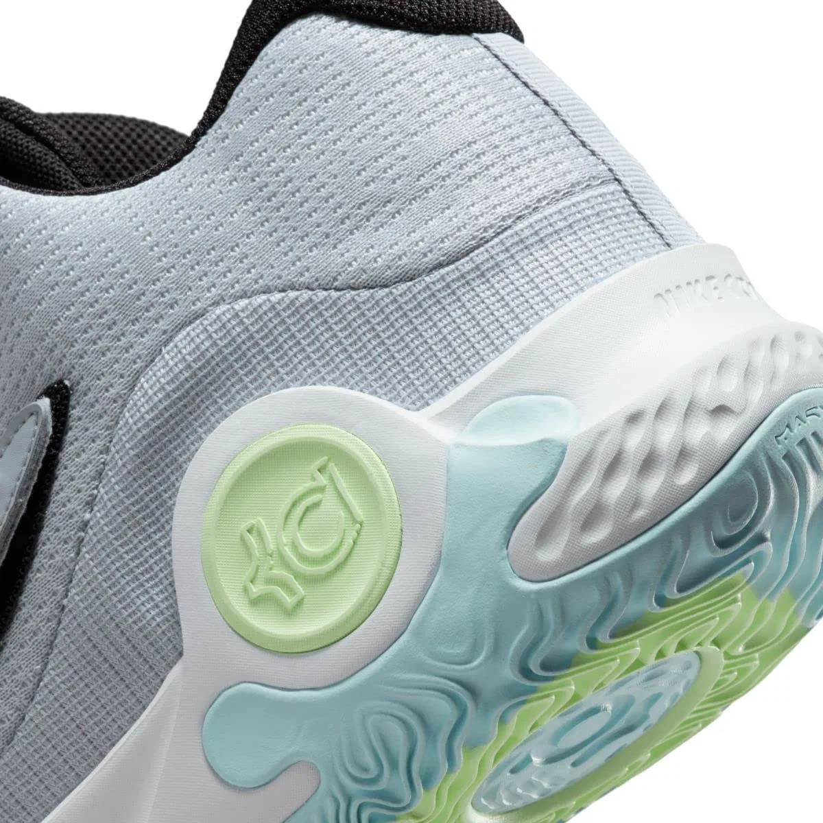 Детские кроссовки для девочек с принтом Kd Trey 5x NIKE, Wolf Grey White Barely Volt — фото 4