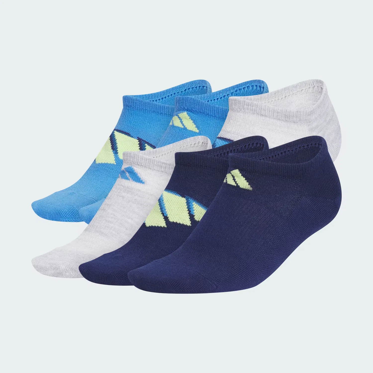 Детские носки-следы низкие, набор из 6 пар superlite classic 2.0 Adidas Sportswear, ray blue/лаймовый/темно-синий