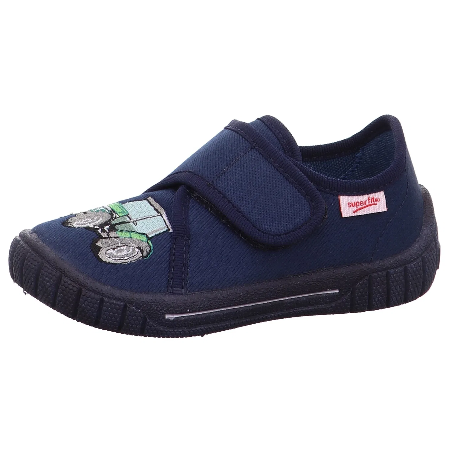 Детские текстильные тапочки с вышивкой Superfit, Dark Blue Tractor