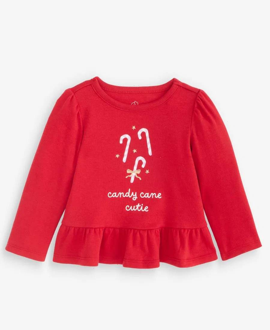 Топ с пеплумом Candy Cane Peplum Top First Impressions, Ruby Red