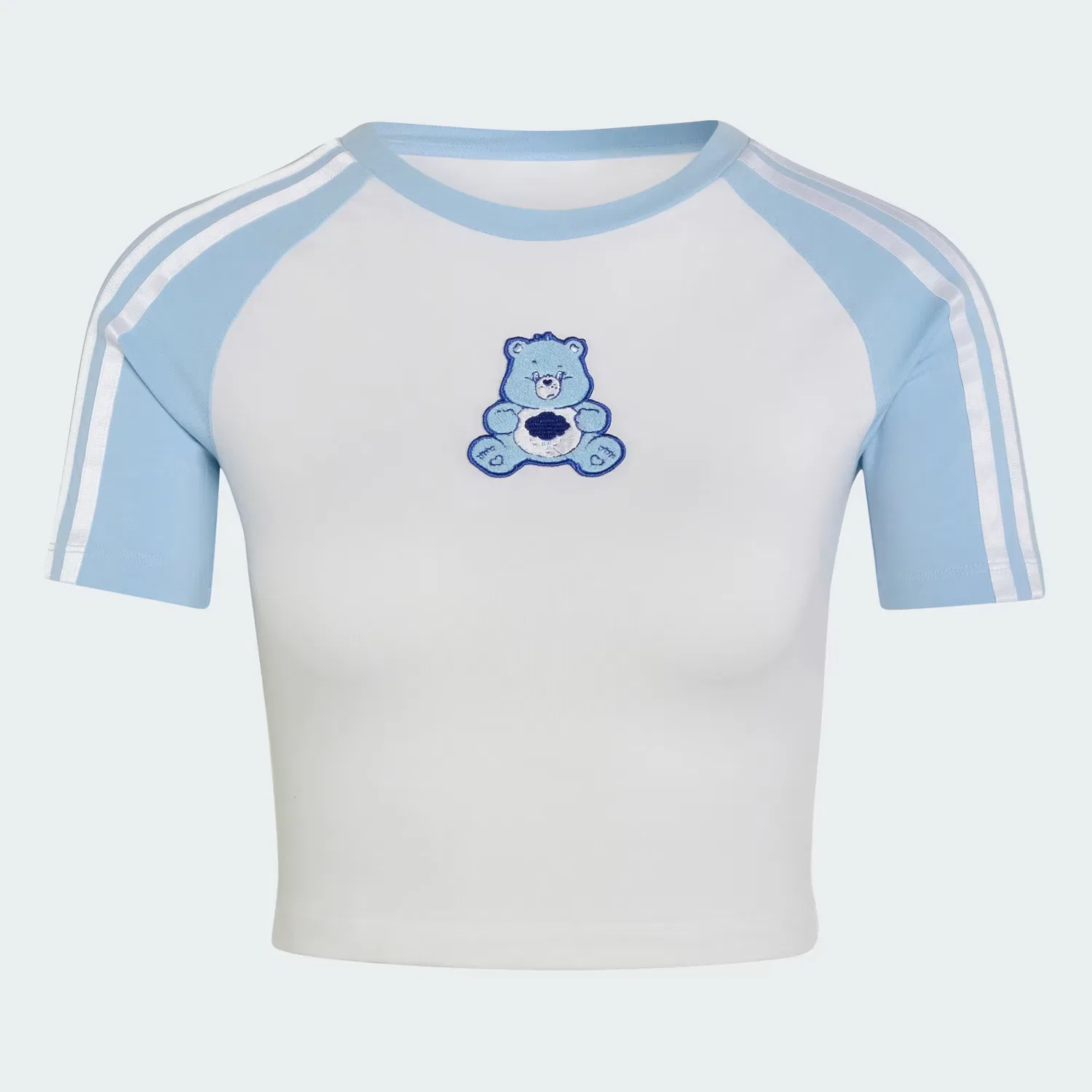 Женская футболка с графическим принтом Care Bears Baby Tee Adidas Originals, бело-голубой — фото 4