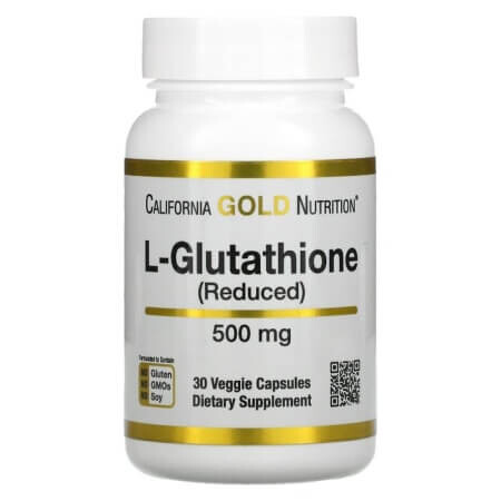 

L-глутатион (восстановленный) California Gold Nutrition, 500 мг, 30 растительных капсул